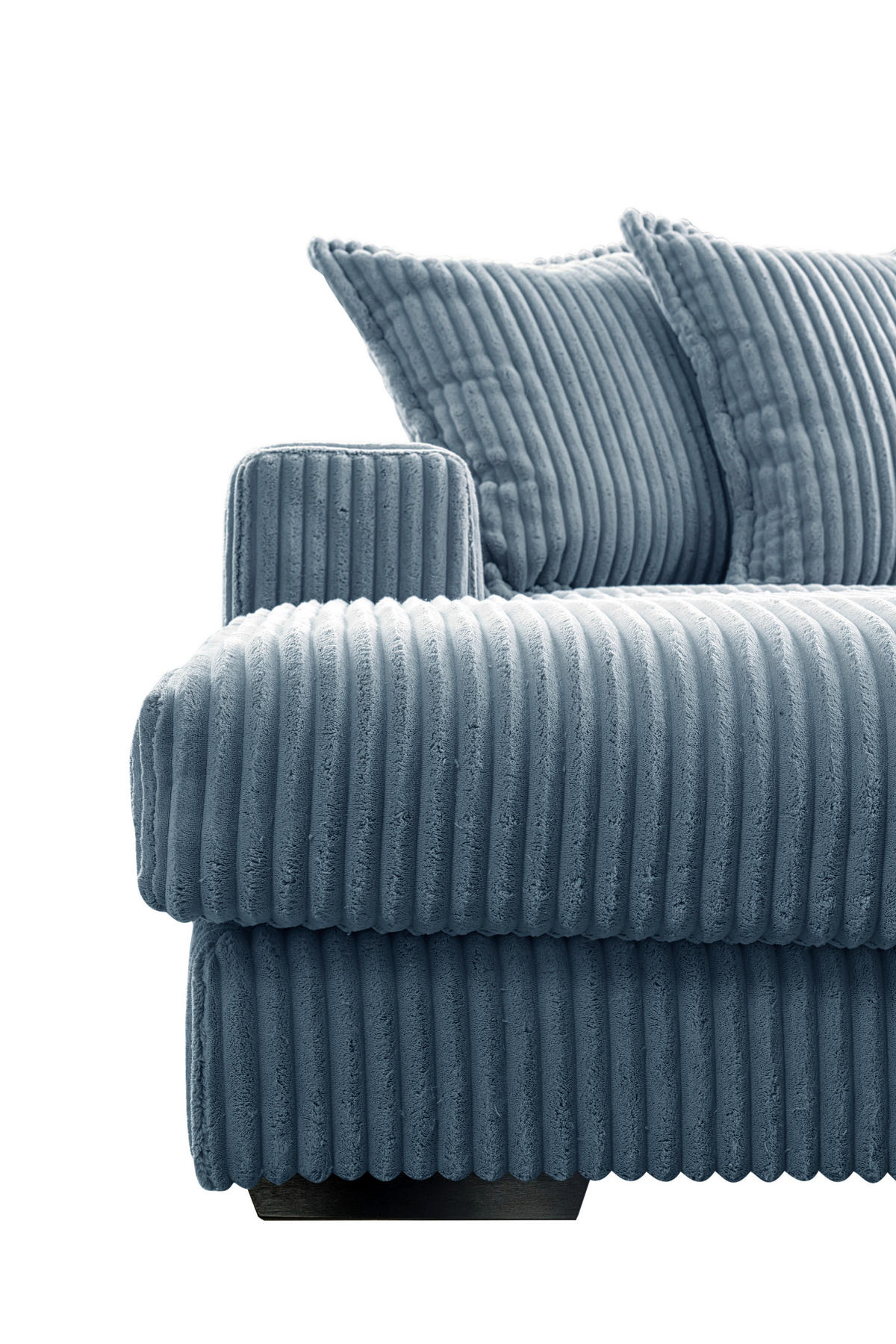 ECKSOFA FUNNY Hellblau Cord  - Schwarz/Hellblau, Basics, Kunststoff/Textil (285/195cm) - Livetastic