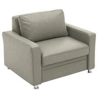 SCHLAFSESSEL Chenille Greige  - Greige/Alufarben, Konventionell, Textil/Metall (106/90/100cm) - Beldomo Style