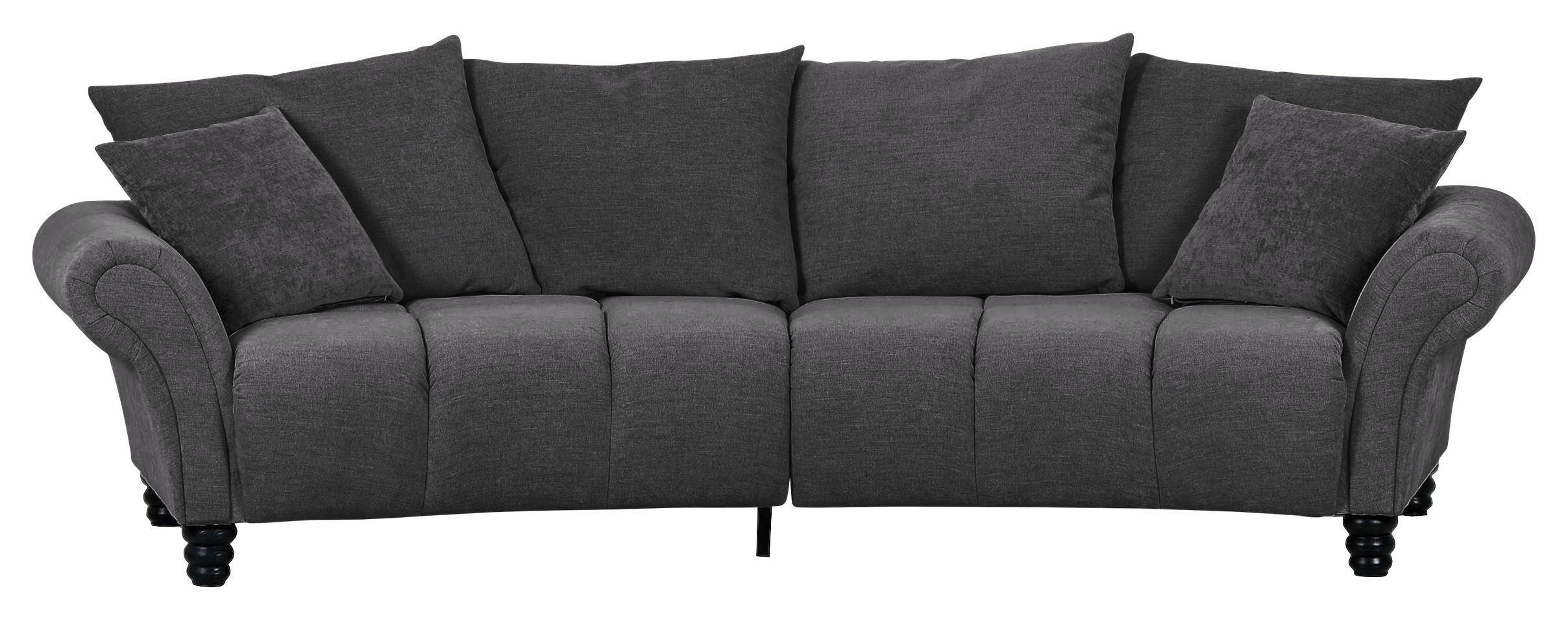 BIGSOFA Flachgewebe Anthrazit  - Anthrazit/Schwarz, KONVENTIONELL, Holz/Textil (290/78/115cm) - Carryhome