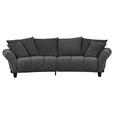 BIGSOFA Flachgewebe Anthrazit  - Anthrazit/Schwarz, KONVENTIONELL, Holz/Textil (290/78/115cm) - Carryhome