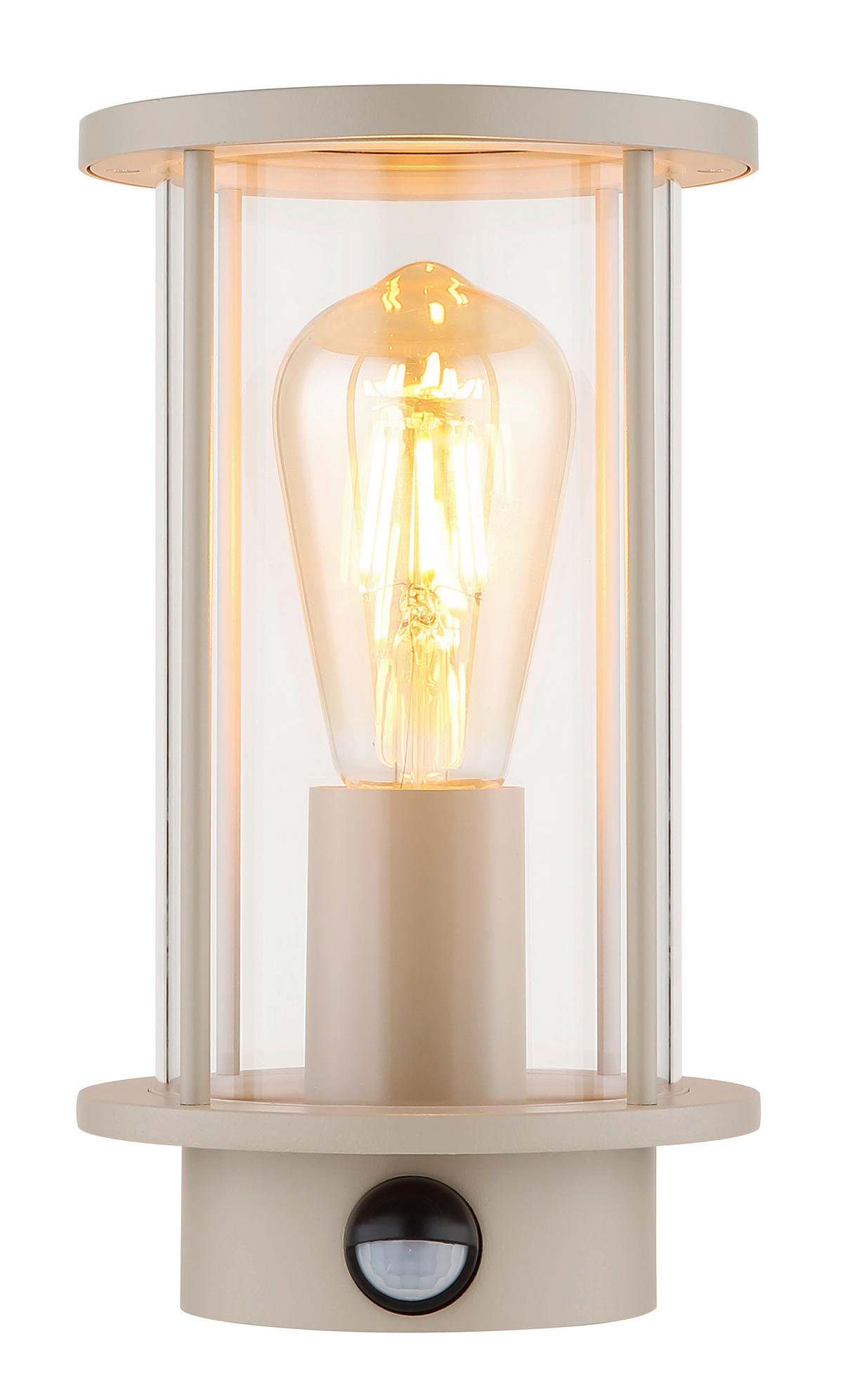 AUSSENLEUCHTE Gracey 14,3/15,2/25,2 cm  - Sandfarben/Klar, KONVENTIONELL, Glas/Metall (14,3/15,2/25,2cm) - Globo