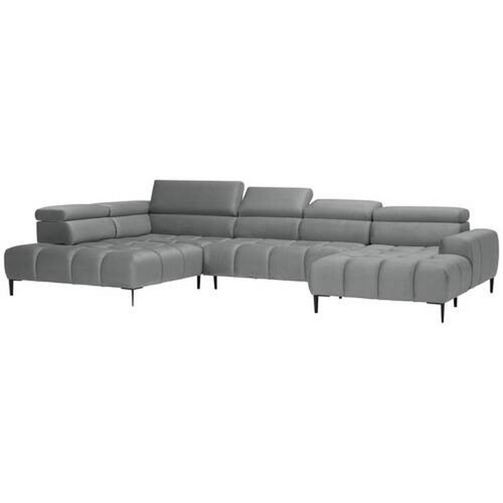 Thumbnail - Welnova Ecksofa, Grau, Textil, Uni, 5-Sitzer, U-Form, 385x216 cm, Made in EU, Fsc, Reach, Oeko-Tex® Standard 100, Typena...