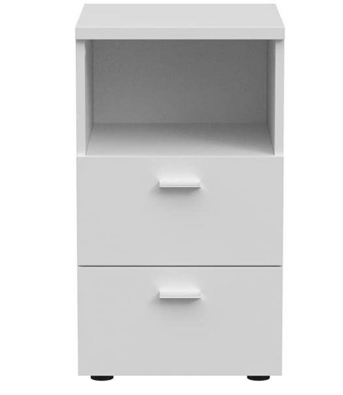 NACHTSCHRANK 35/62/40 cm  - Chromfarben/Weiß Hochglanz, Basics, Holzwerkstoff/Kunststoff (35/62/40cm) - Carryhome