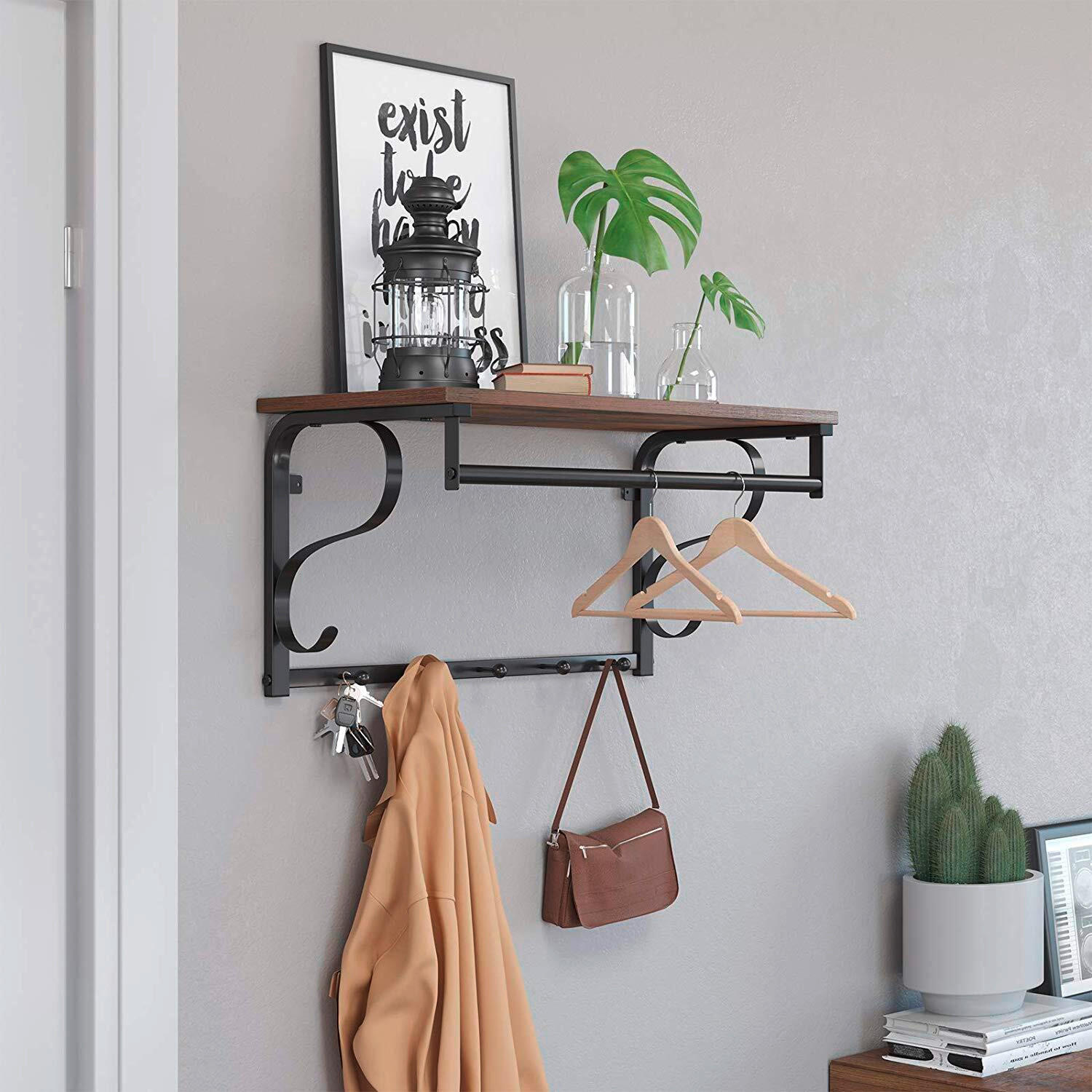 WANDGARDEROBE  in Braun, Schwarz  - Schwarz/Braun, Trend, Holzwerkstoff (60/31,7/30cm) - Boxxx