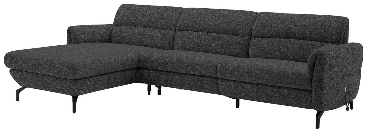 ECKSOFA Anthrazit Chenille  - Anthrazit/Schwarz, Design, Textil/Metall (187/299cm) - Schöner Wohnen
