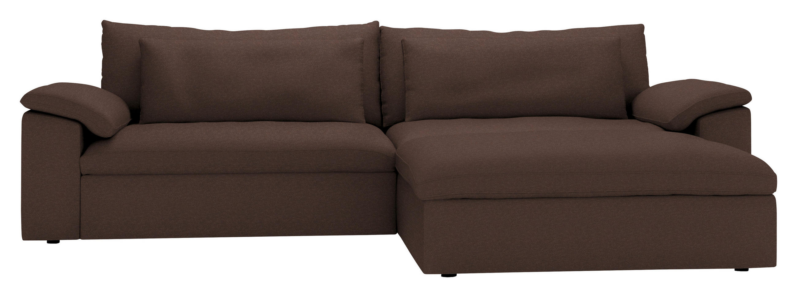 ECKSOFA  Chenille Braun  - Schwarz/Braun, Modern, Kunststoff/Textil (306/198cm) - Carryhome