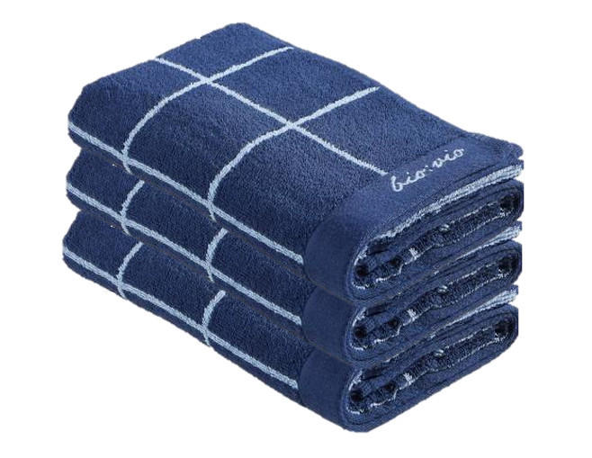 HANDTUCHSET Dunkelblau  - Dunkelblau, Natur, Textil (50/100cm) - Bio:Vio