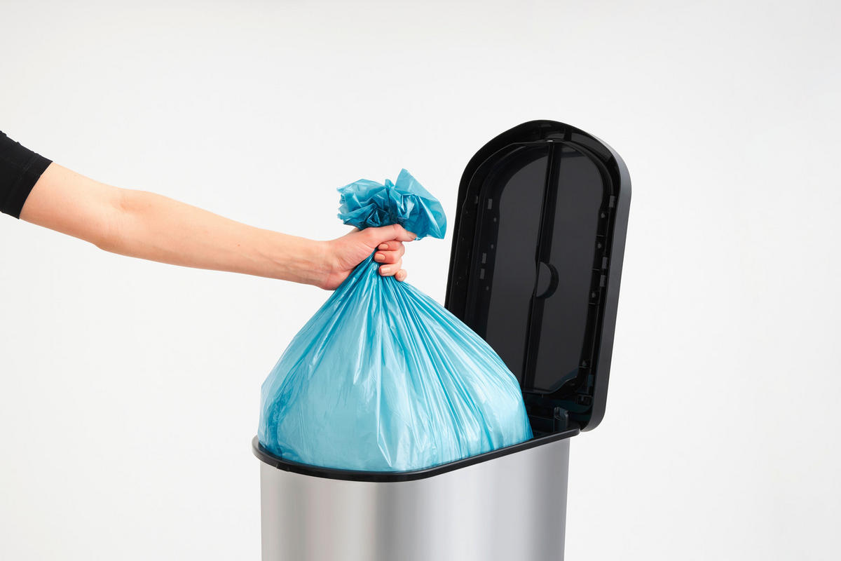 ABFALLEIMER Kunststoff   - Silberfarben, Basics, Kunststoff (44/29/67cm) - Rotho