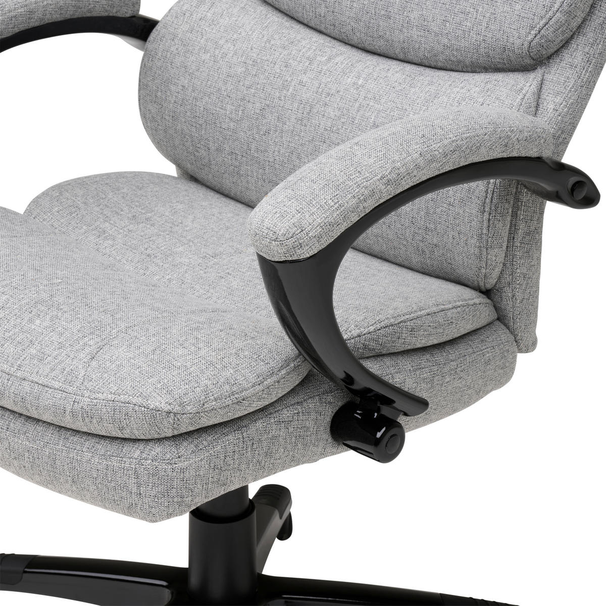 KANCELÁŘSKÉ KŘESLO, tkaná látka, šedá, černá - šedá/černá, Moderní, kov/textil (70/115-123/77cm) - MID.YOU