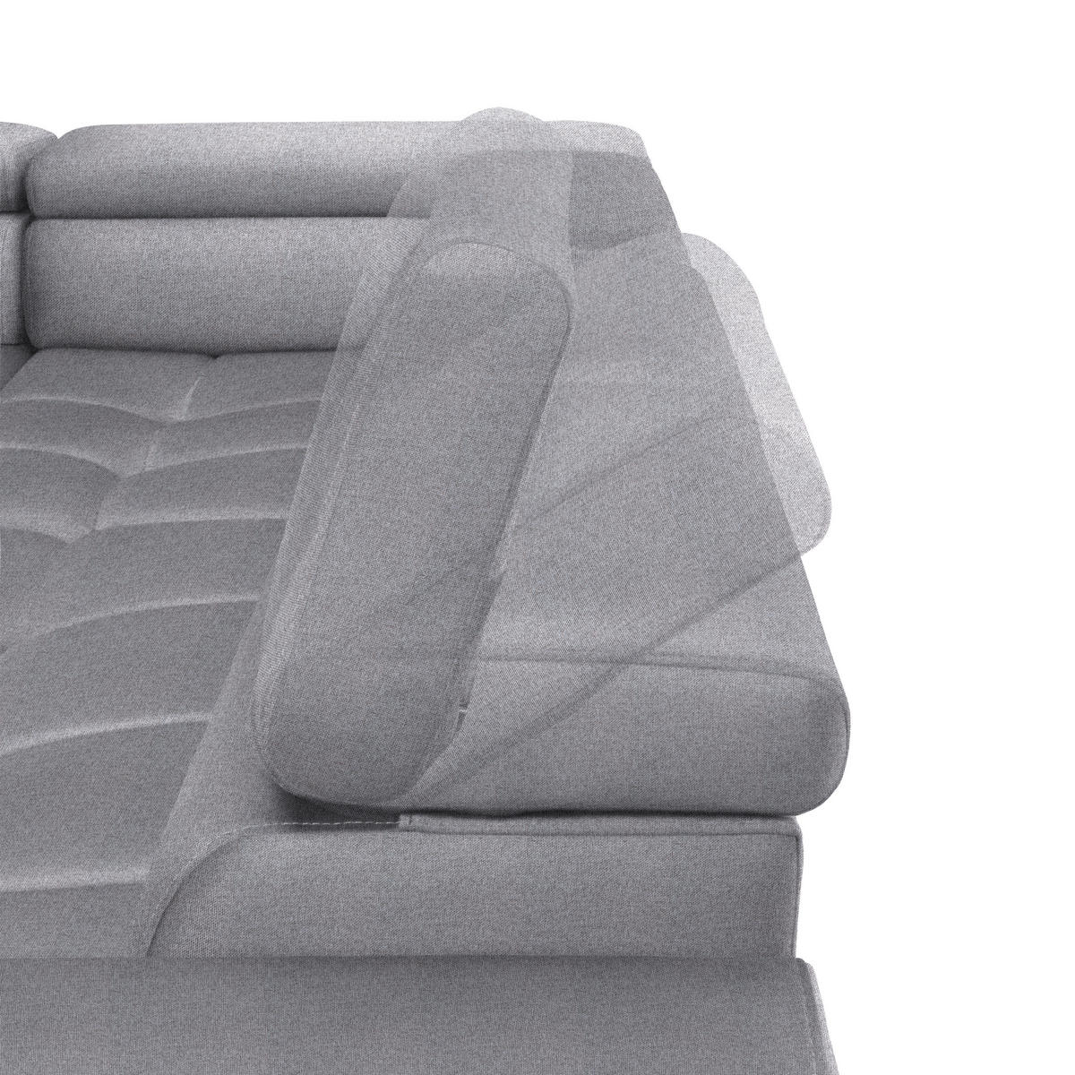 ECKSOFA in Webstoff Grau  - Schwarz/Grau, Design, Textil/Metall (216/300cm) - Welnova