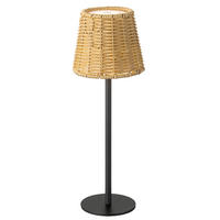 AKKU-TISCHLEUCHTE Landhaus 12,5/36 cm  - Schwarz/Braun, Natur, Kunststoff/Metall (12,5/36cm) - Novel