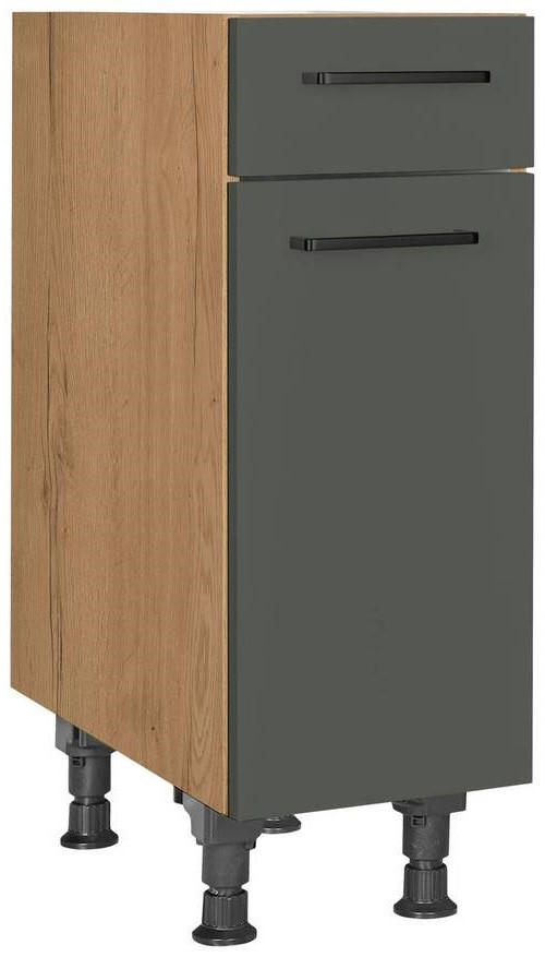 SCHUBKASTENUNTERSCHRANK 30/87/56 cm  in Grün, Eichefarben  - Eichefarben/Schwarz, MODERN, Holzwerkstoff/Metall (30/87/56cm) - Nobilia