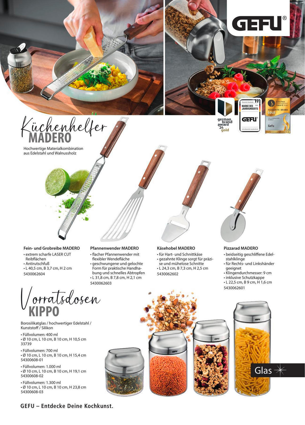 REIBE - Silberfarben/Braun, Design, Holz/Metall (40,5/3,7/2cm) - Gefu