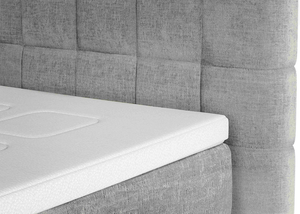 BOXSPRINGBETT 180/200 cm  in Hellgrau  - Eichefarben/Hellgrau, Design, Holz/Textil (180/200cm) - Esposa