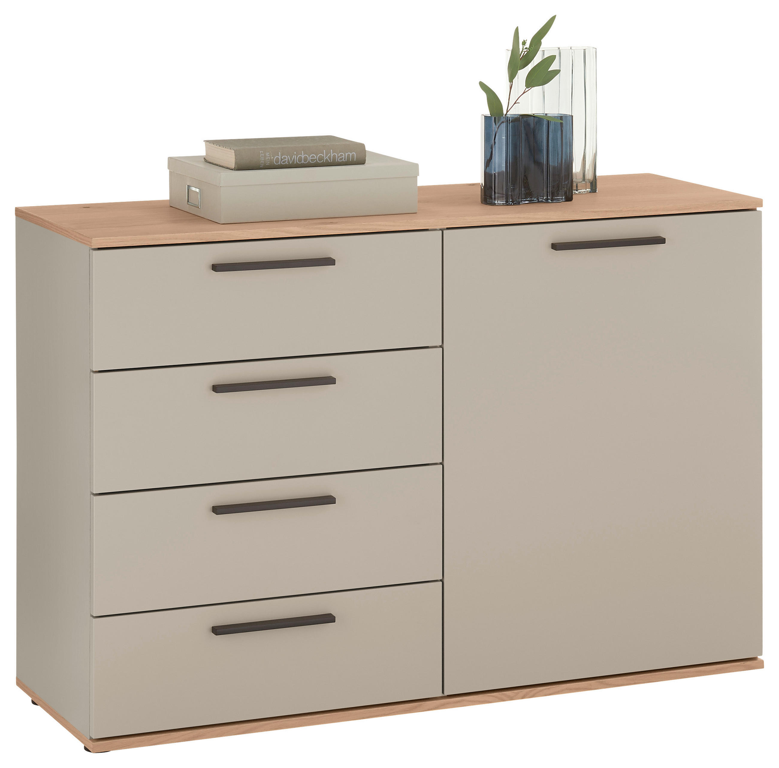 SIDEBOARD  120/82,5/46 cm 4 Schublade(n)  - Taupe/Eichefarben, Design, Holzwerkstoff/Metall (120/82,5/46cm) - Dieter Knoll
