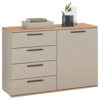 SIDEBOARD  120/82,5/46 cm 4 Schublade(n)  - Taupe/Eichefarben, Design, Holzwerkstoff/Metall (120/82,5/46cm) - Dieter Knoll