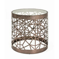 BEISTELLTISCH 50/50/50 cm Bronzefarben rund  - Bronzefarben, Design, Glas/Metall (50/50/50cm)