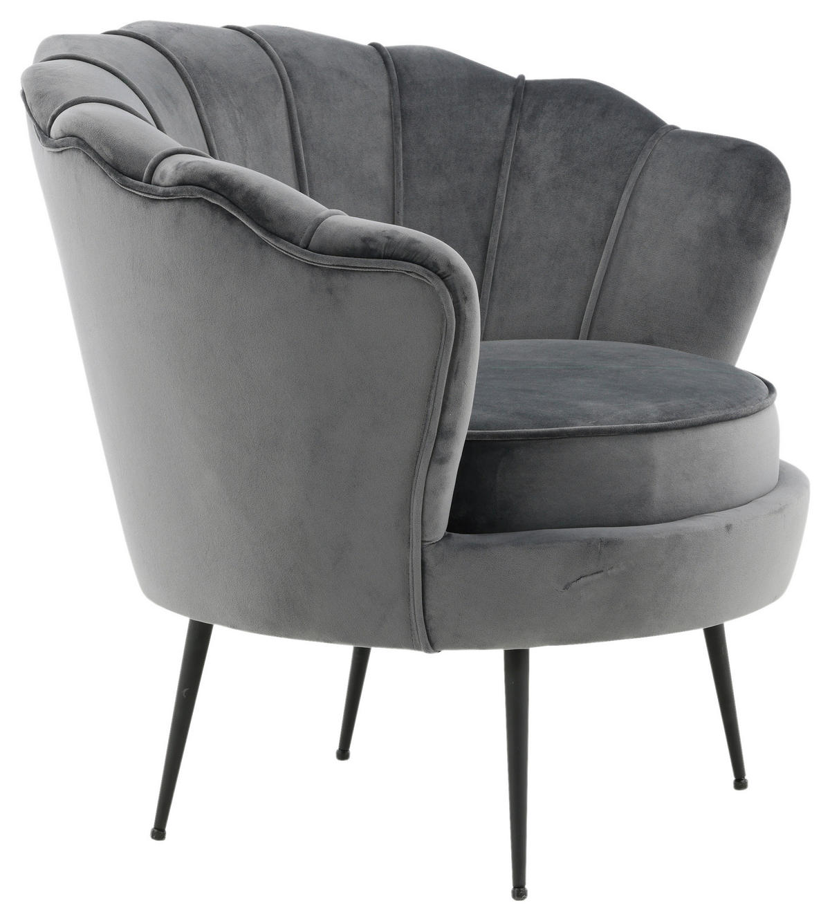 SESSEL in Schwarz, Dunkelgrau  - Dunkelgrau/Schwarz, Design, Textil/Metall (83/76/77cm) - Livetastic