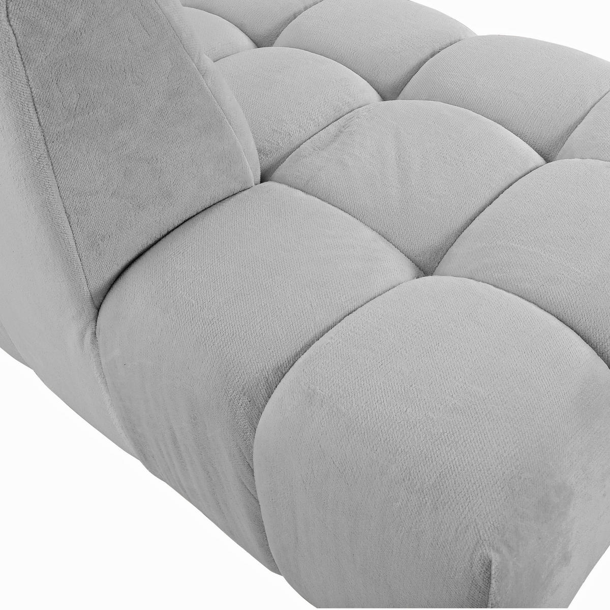 HÖRNSOFFA i plysch ljusgrå  - ljusgrå/svart, Klassisk, textil/plast (282/155cm) - MID.YOU