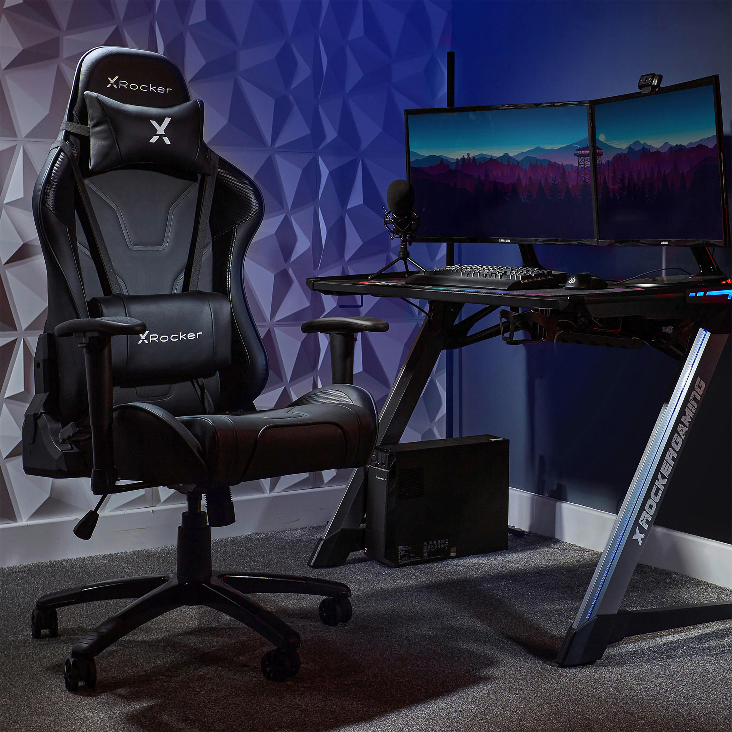 GAMINGSTUHL Schwarz Metall, Kunststoff, Textil   - Schwarz, MODERN, Kunststoff/Textil (59,9/122/66cm) - X Rocker