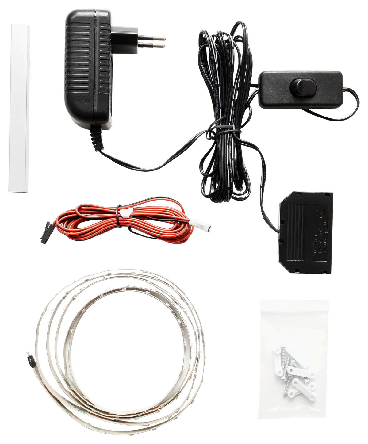 EINLEGEBODENBELEUCHTUNG  30/2/2 cm  - Rot/Schwarz, Kunststoff/Metall (30/2/2cm) - Carryhome
