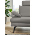 ECKSOFA in Echtleder Silberfarben  310/180 cm  - Silberfarben/Schwarz, Design, Leder/Metall (310/180cm) - Dieter Knoll