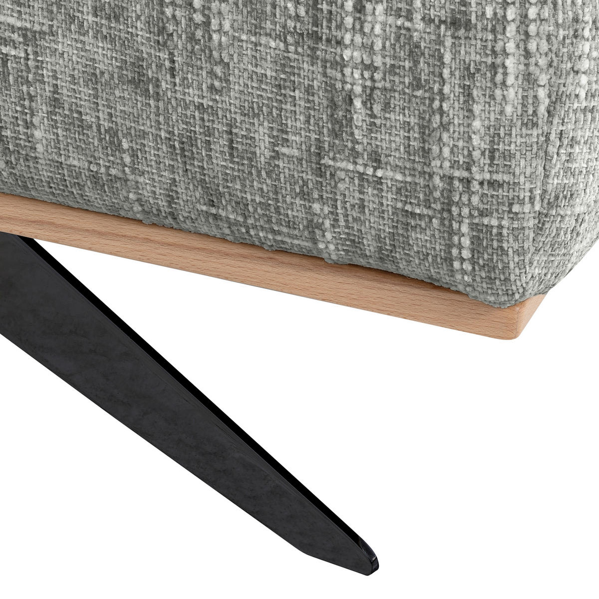 ECKSOFA PORTLAND in Struktur Grau Kopfteilverstellung  187/295 cm  - Schwarz/Grau, Design, Holz/Textil (187/295cm) - Livetastic