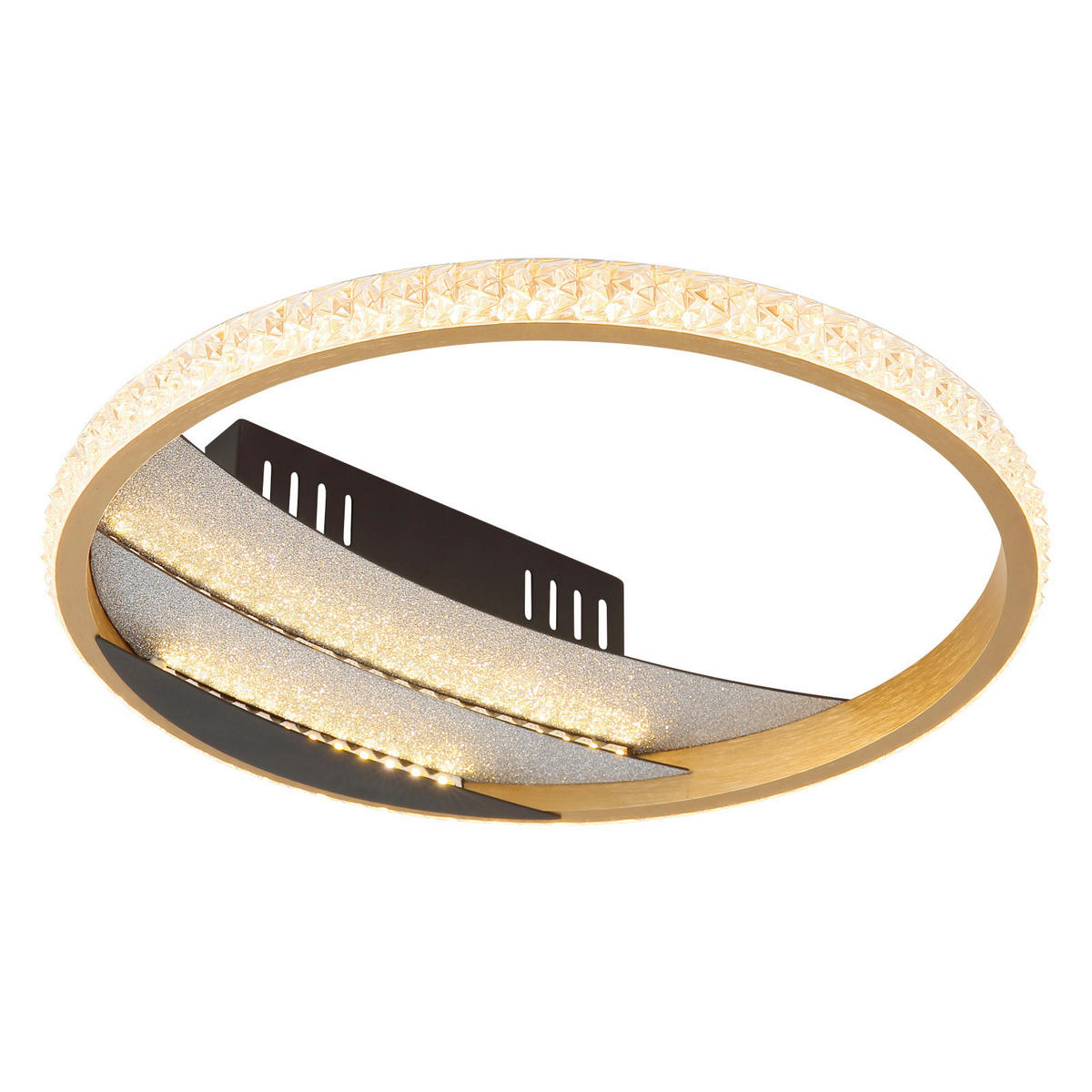 LED-DECKENLEUCHTE 29.5/6 cm   - Goldfarben/Schwarz, Design, Kunststoff/Metall (29.5/6cm) - Globo