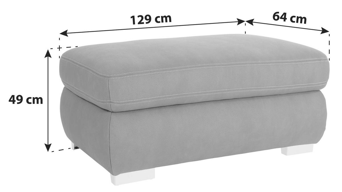 HOCKER Anthrazit  - Anthrazit/Beige, MODERN, Textil (129/49/64cm) - MID.YOU