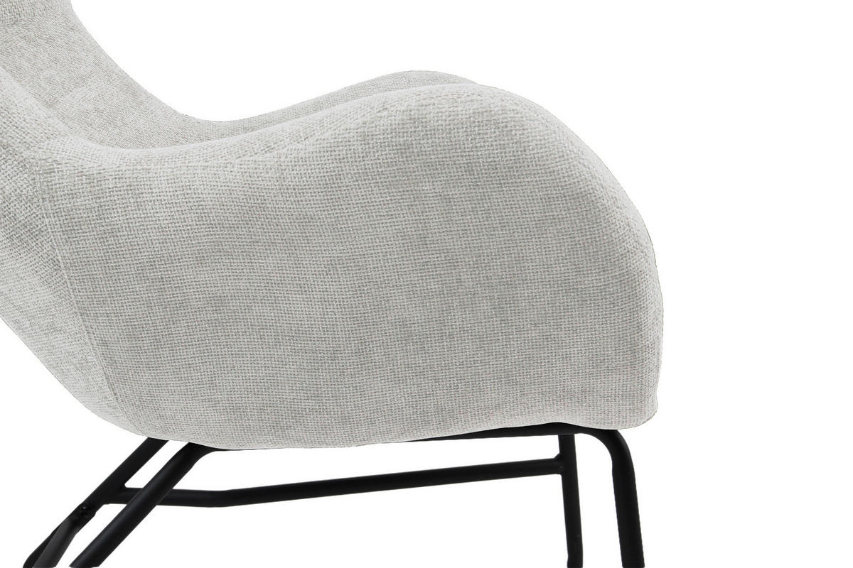 SESSEL Bouclé Creme  - Creme/Schwarz, Modern, Textil/Metall (77/106.5/84cm) - Livetastic