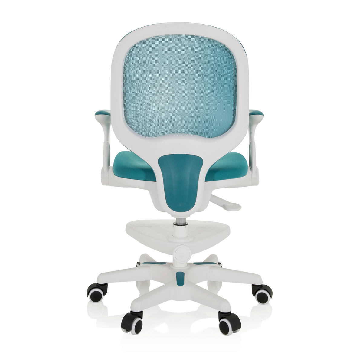 MLADINSKI VRTLJIVI STOL umetna masa, tekstil modra, bela  - modra/bela, Moderno, umetna masa/tekstil (56/89/52cm) - MID.YOU