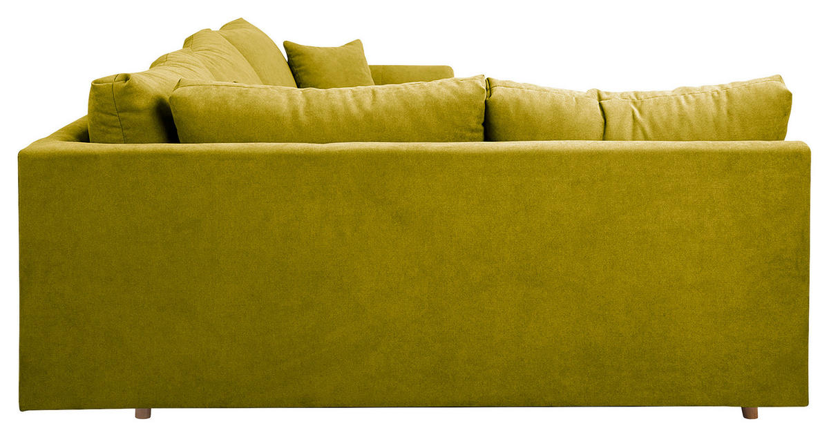 ECKSOFA Ariella Hellgrün Mikrofaser  - Naturfarben/Hellgrün, Design, Holz/Textil (161/231cm) - Livetastic