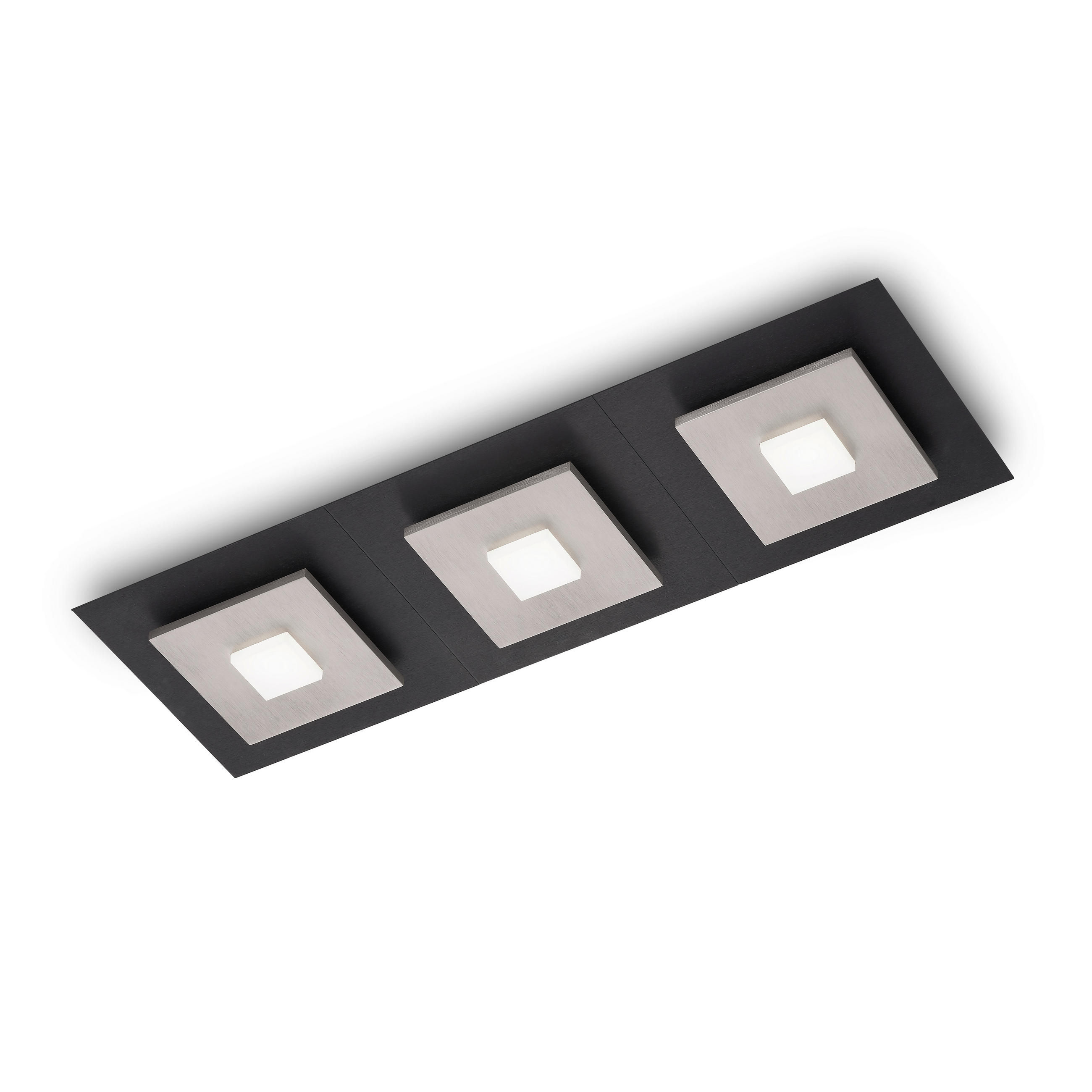LED-DECKENLEUCHTE Plano 72/7/24 cm  - Schwarz/Alufarben, Design, Kunststoff/Metall (72/7/24cm) - Grossmann