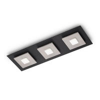 LED-DECKENLEUCHTE Plano 72/7/24 cm  - Schwarz/Alufarben, Design, Kunststoff/Metall (72/7/24cm) - Grossmann