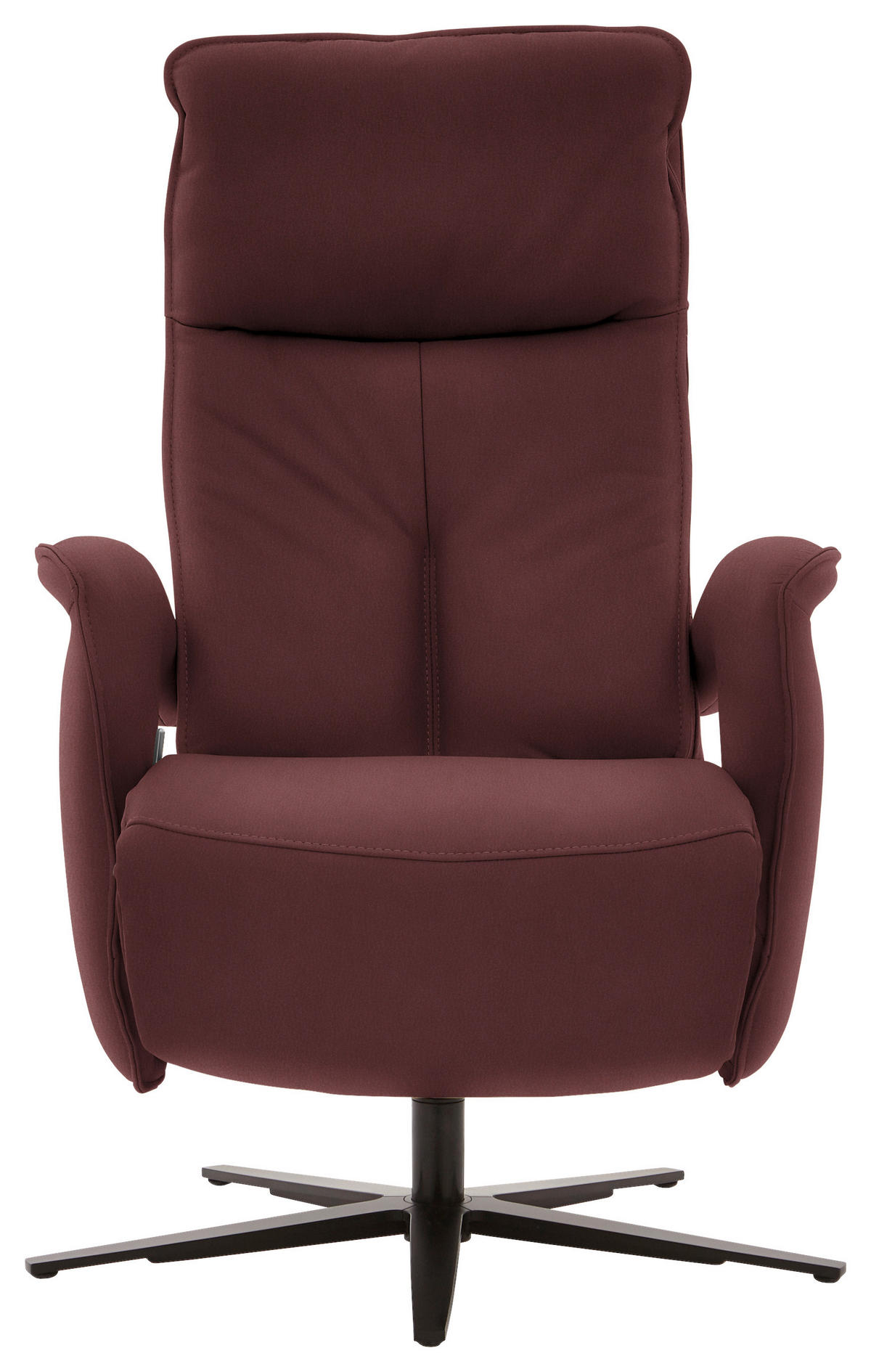 RELAXSESSEL in Leder Beere  - Beere/Schwarz, Design, Leder/Metall (77/110/87cm) - Valdera
