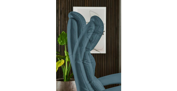 RELAXSESSEL in Leder Blau  - Blau/Edelstahlfarben, Design, Leder/Metall (76/119/86cm) - Dieter Knoll