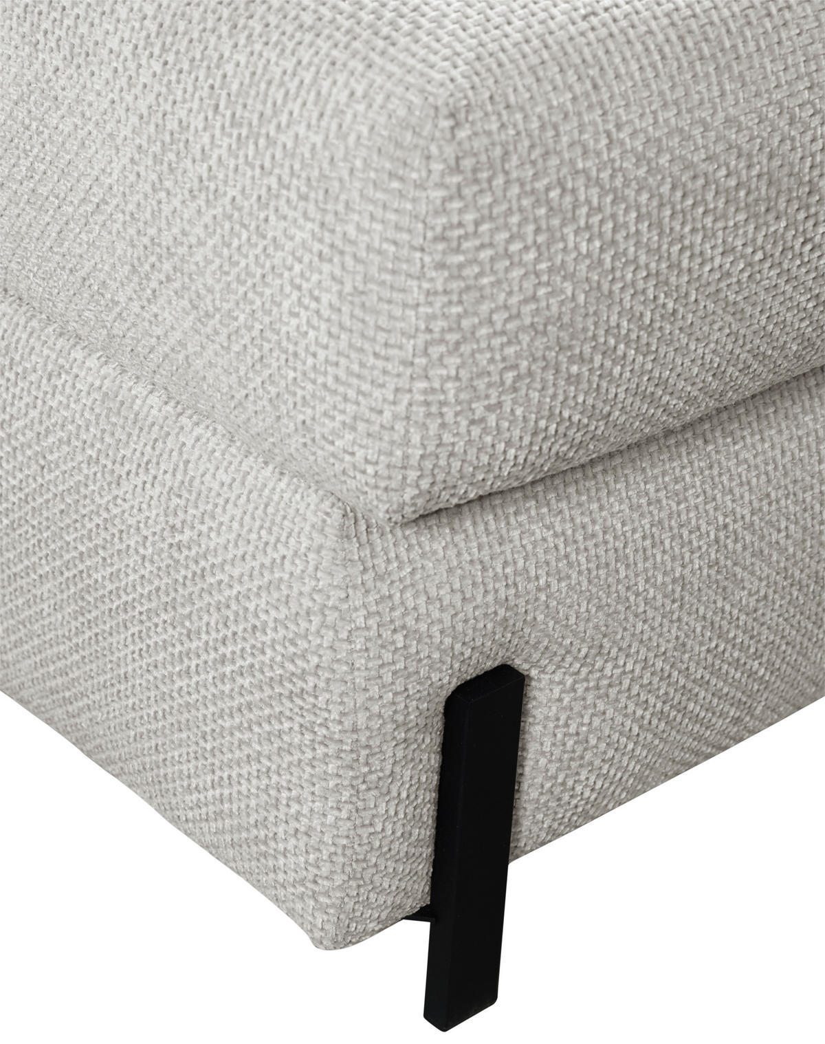 ECKSOFA Beige Struktur  - Beige/Schwarz, Design, Textil/Metall (162/265cm) - MID.YOU