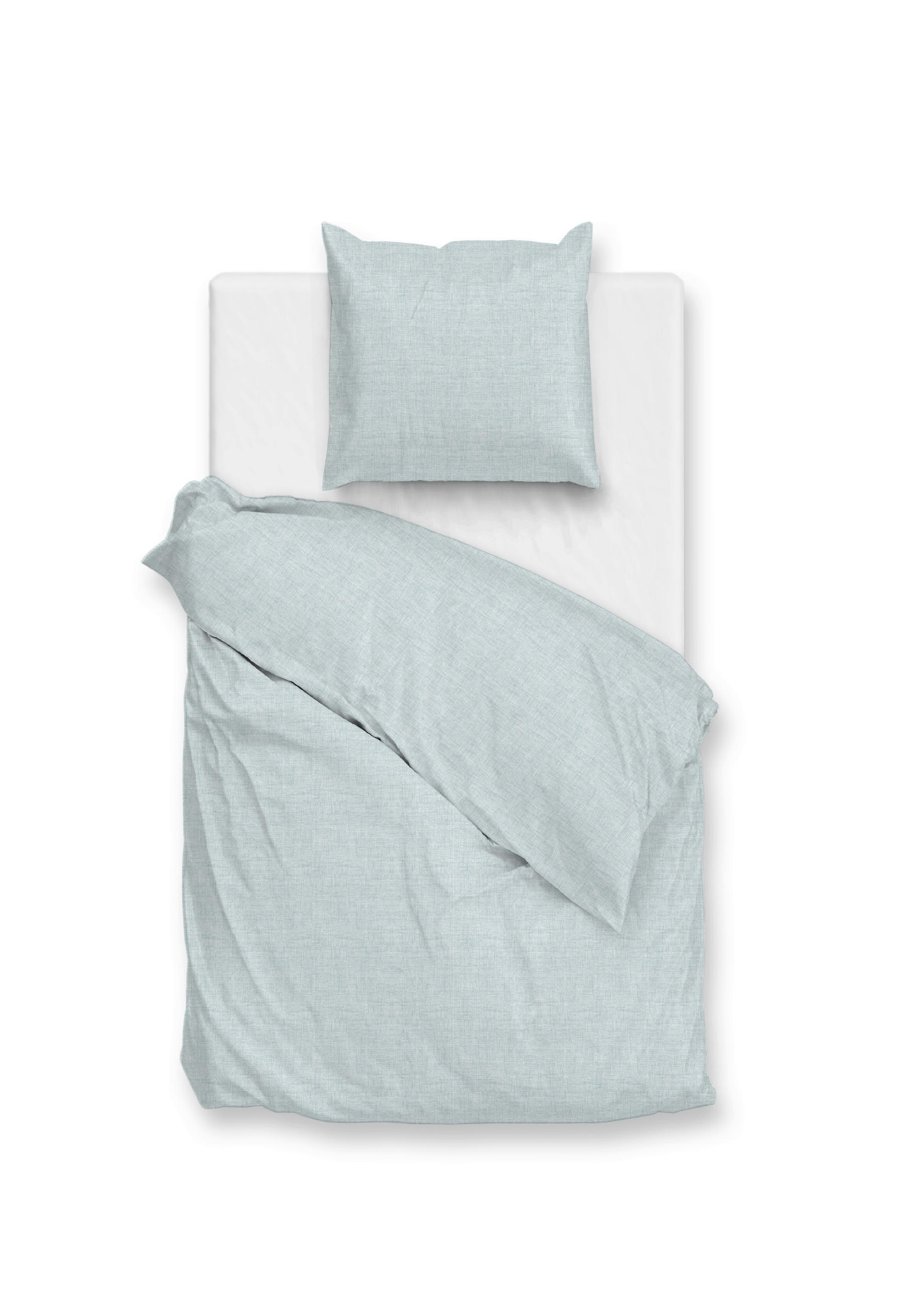BETTWÄSCHE 2-teilig Flanella-di-Lino Flanell 135/200 cm  - Mintgrün, Basics, Textil (135/200cm) - Zohome