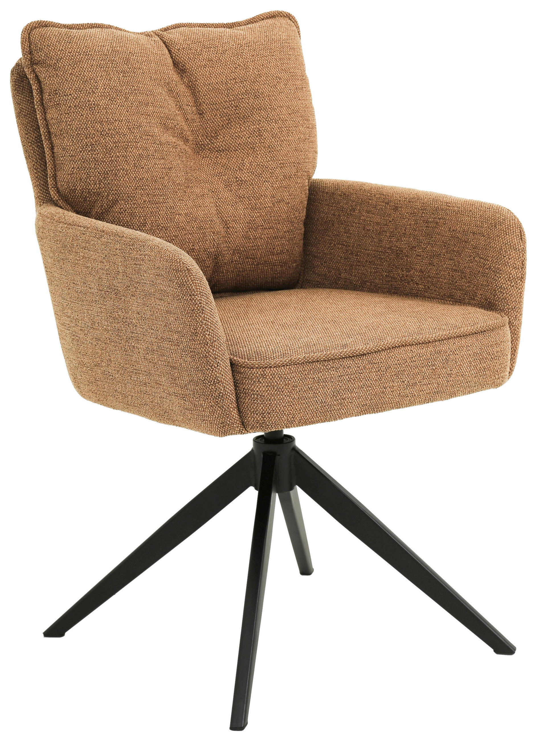 ARMLEHNSTUHL  in Eisen Leinenoptik  - Schwarz/Orange, Design, Textil/Metall (61/90/67cm) - Novel