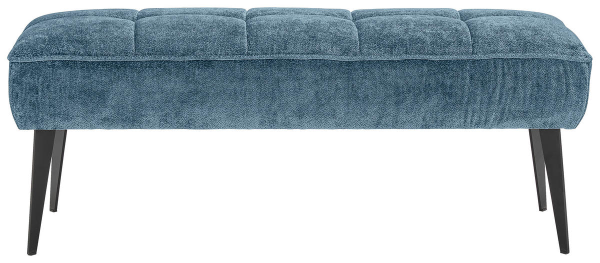 SITZBANK 133/54/47 cm Webstoff Petrol Metall  - Petrol/Schwarz, MODERN, Textil/Metall (133/54/47cm) - Welnova