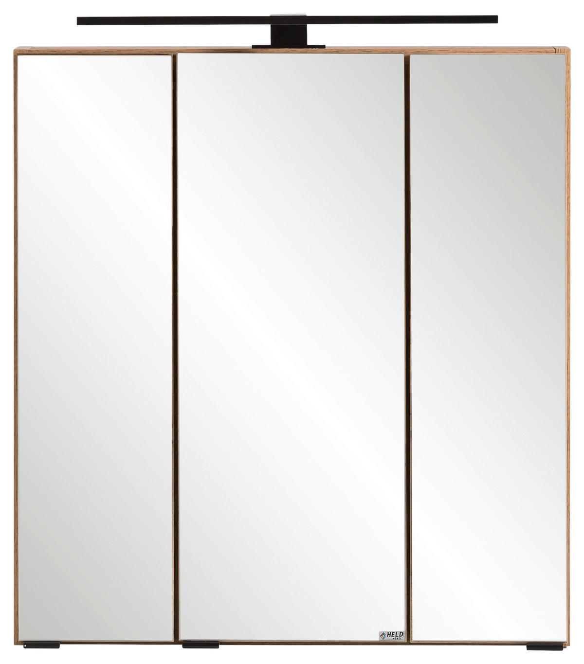 SPIEGELSCHRANK 60/64/20 cm  - Eiche Wotan/Schwarz, ROMANTIK / LANDHAUS, Glas/Holzwerkstoff (60/64/20cm) - Xora