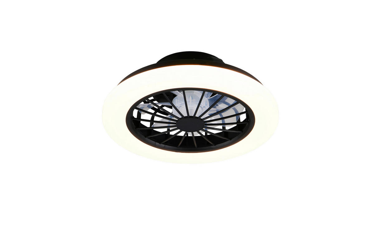 DECKENVENTILATOR - Klar/Schwarz, Design, Kunststoff/Metall (38/14cm)