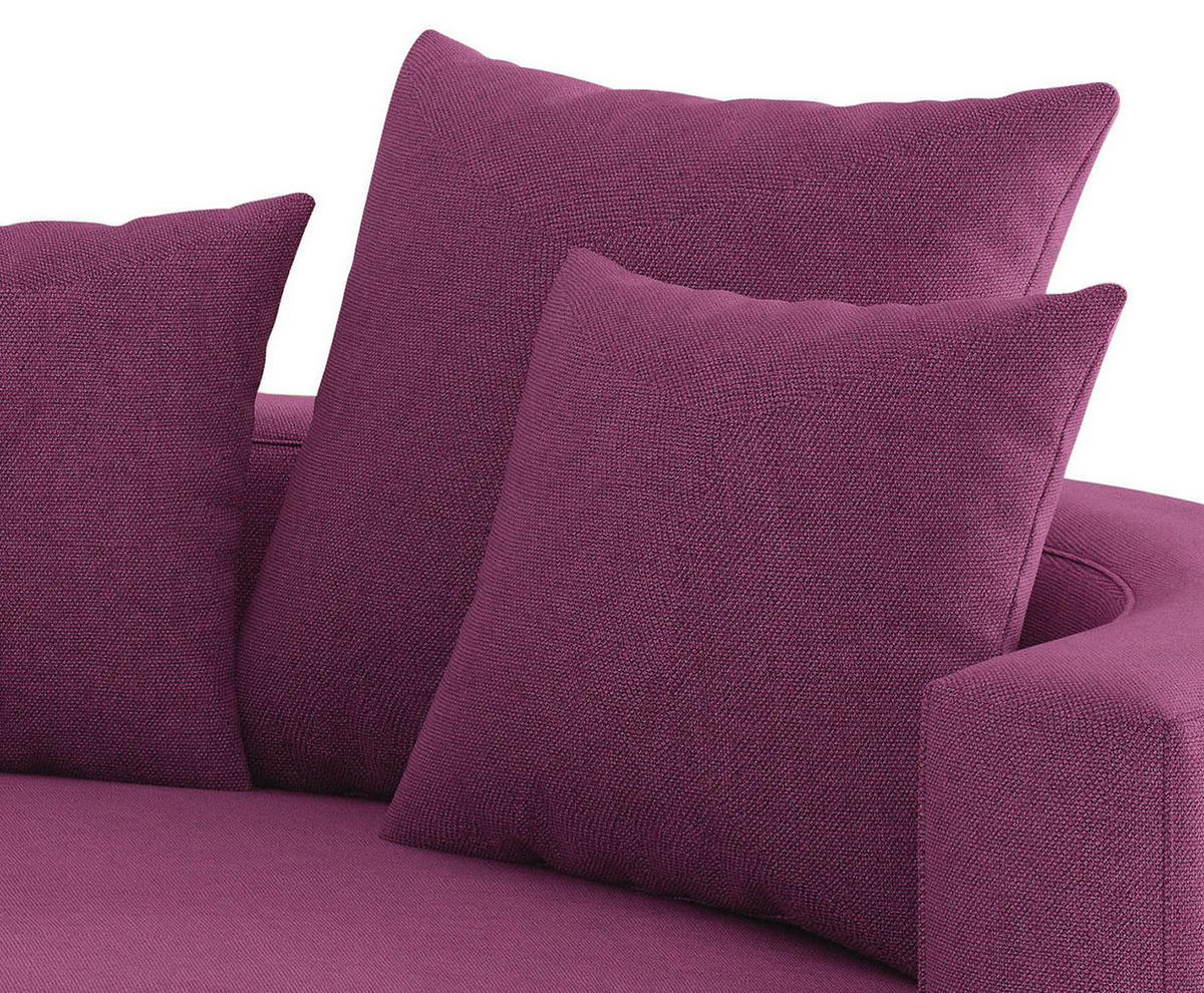BIGSOFA in Webstoff Magenta  - Magenta/Schwarz, Design, Textil/Metall (283/150cm) - Livetastic