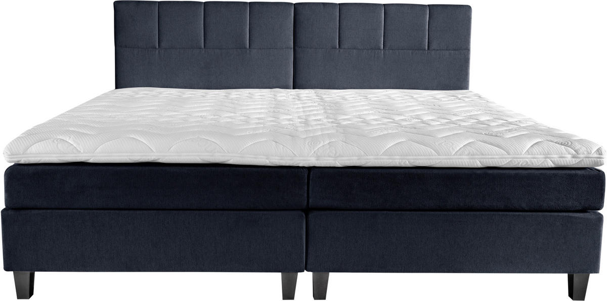 BOXSPRINGBETT 240/200 cm  in Dunkelblau  - Wengefarben/Dunkelblau, Trend, Holz/Textil (240/200cm) - Esposa