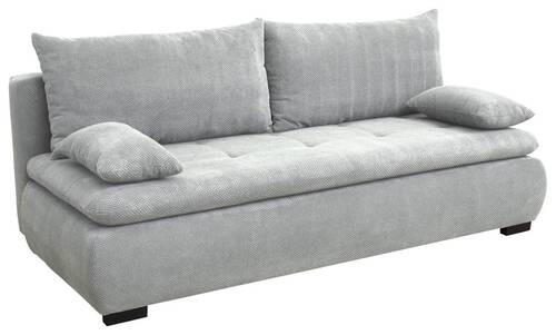SCHLAFSOFA Webstoff, Plüsch Hellgrau  - Hellgrau/Schwarz, KONVENTIONELL, Textil (203/72-96/98cm) - Novel