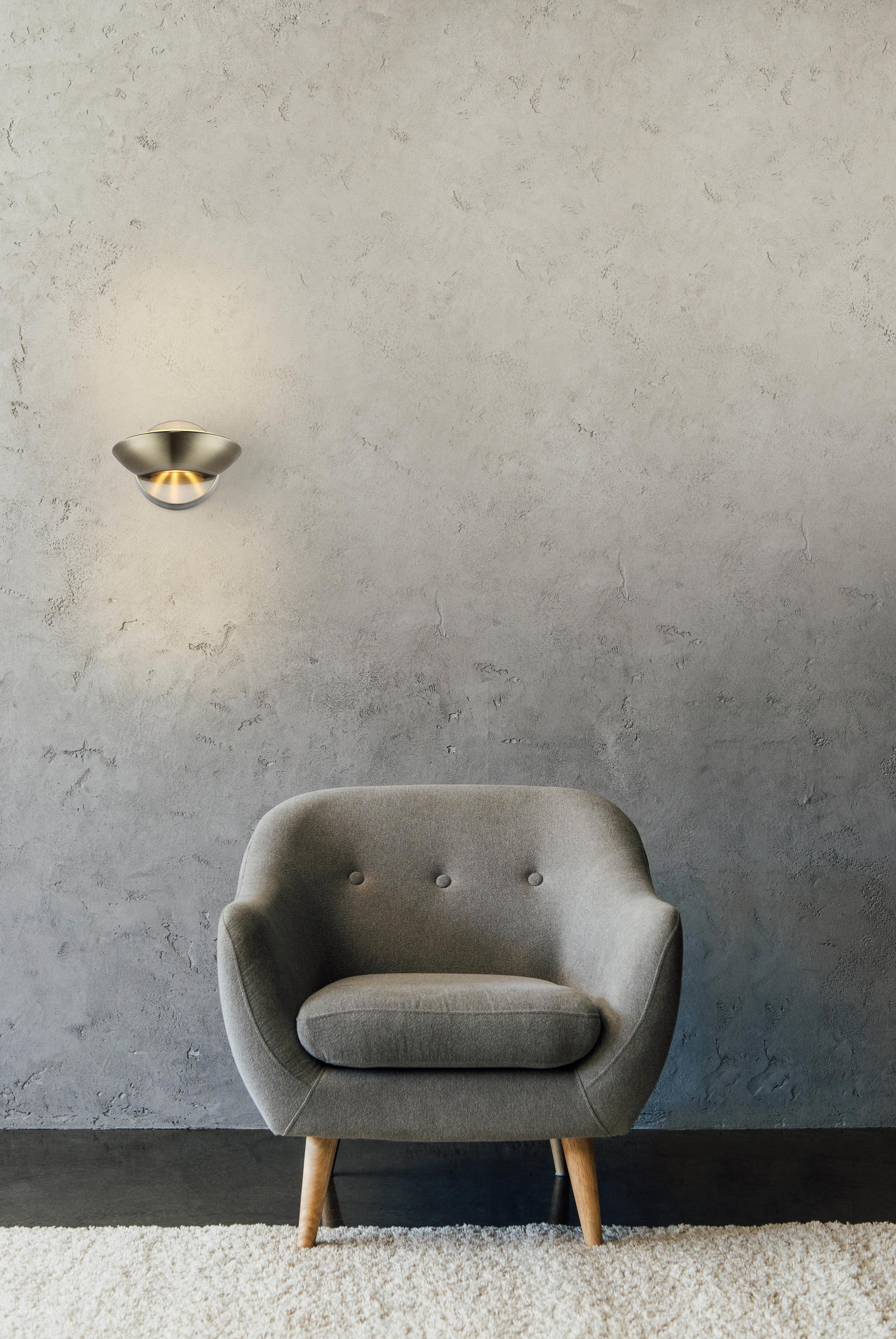 LED-WANDLEUCHTE 16,5/11 cm   - Messingfarben, Design, Glas/Metall (16,5/11cm) - Globo