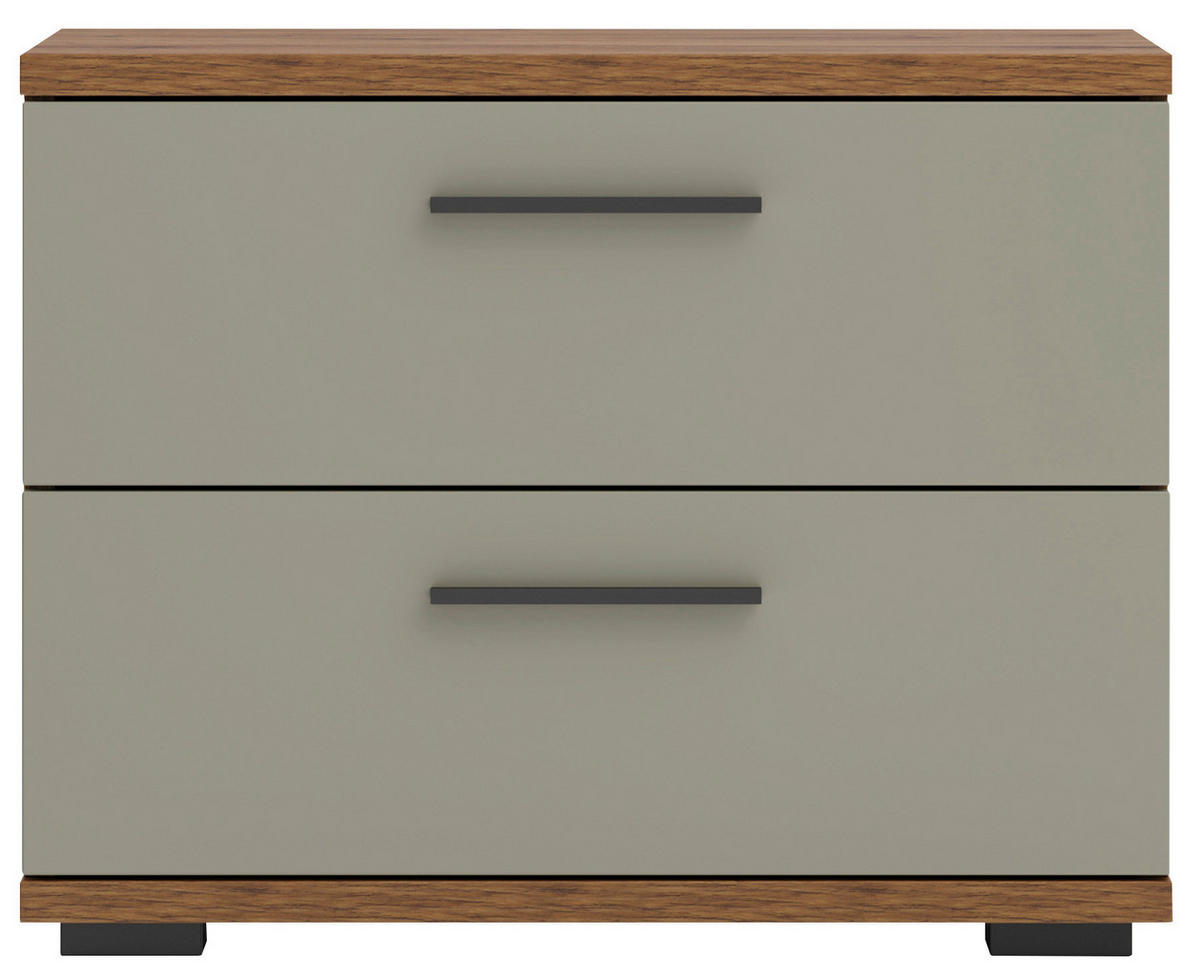 BETTANLAGE 180/200 cm  in Grau, Salbeigrün, Eiche Artisan  - Salbeigrün/Eiche Artisan, KONVENTIONELL, Holzwerkstoff/Textil (180/200cm) - Xora