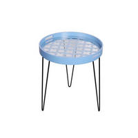 SIDOBORD i metall, glas, trämaterial 50/50/40 cm  - blå/svart, Basics, metall/trämaterial (50/50/40cm) - Kayoom
