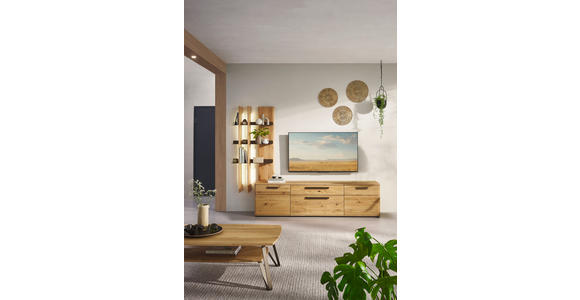 LOWBOARD Wildeiche  211,9/55,8/45,2 cm  - Wildeiche/Schwarz, Natur, Holz/Kunststoff (211,9/55,8/45,2cm) - Valnatura