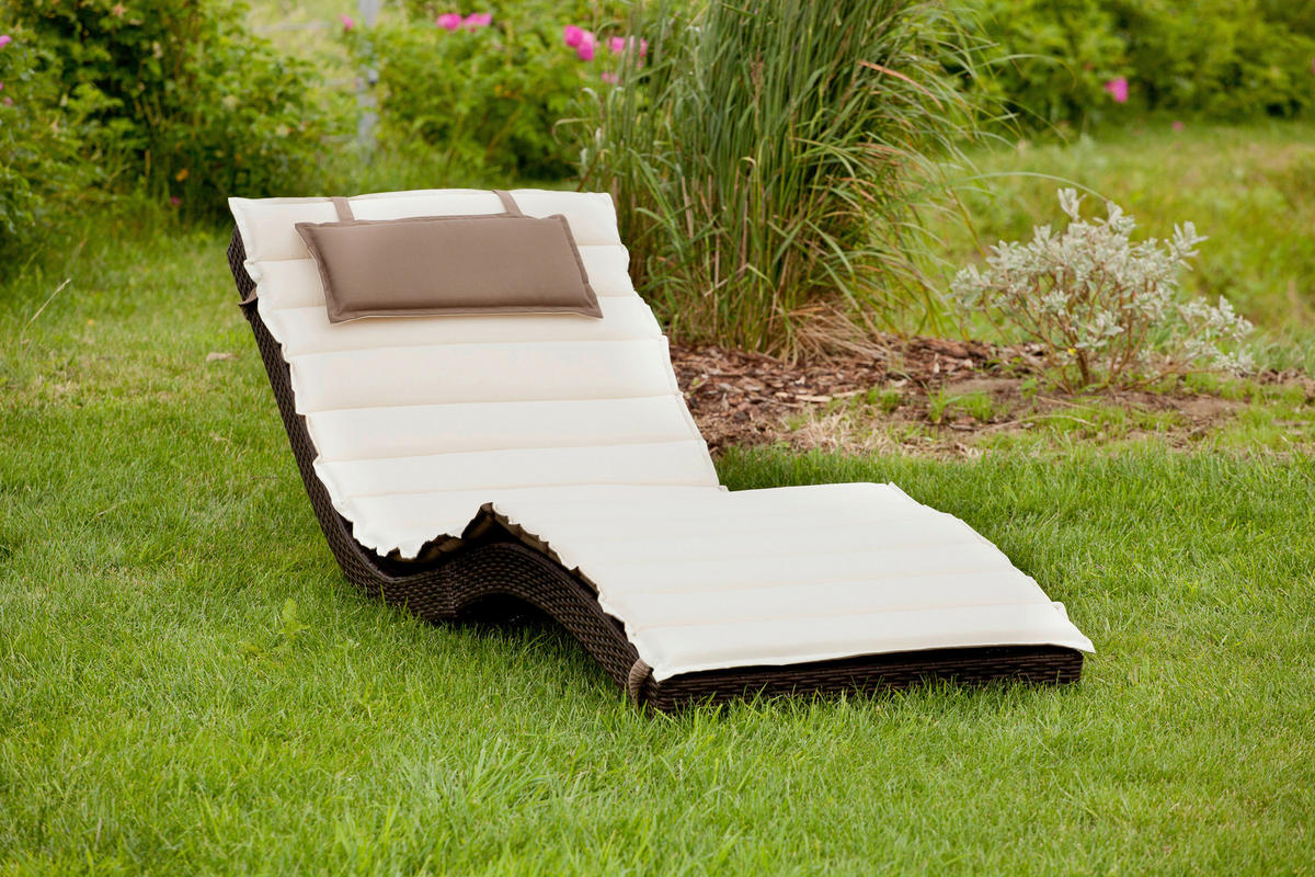 GARTENLIEGE 188/75/66 cm  - Taupe/Beige, MODERN, Kunststoff/Metall (188/75/66cm) - Gardenson